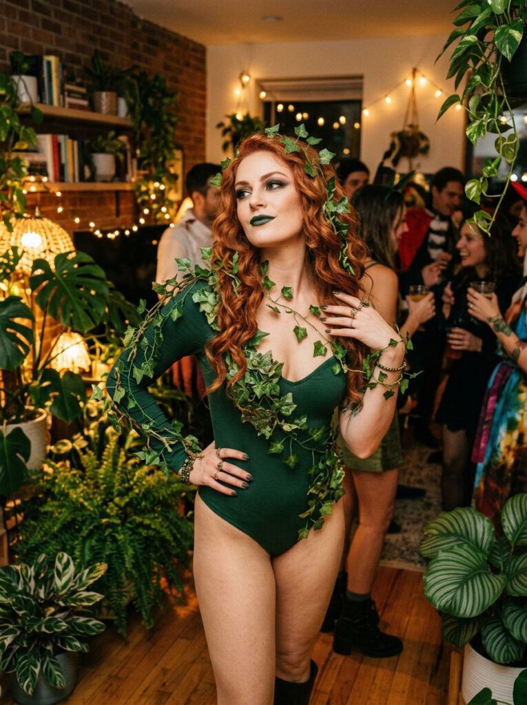 ivy villainess halloween costume with green bodysuit