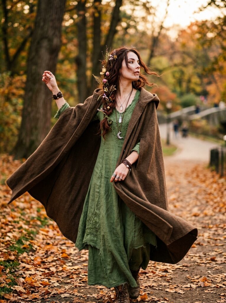 earthy forest witch halloween costume