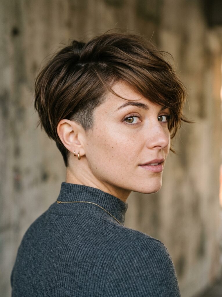 undercut pixie cut with soft layers